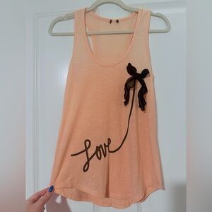 Rue21 Peach Tank Top with Black Bow